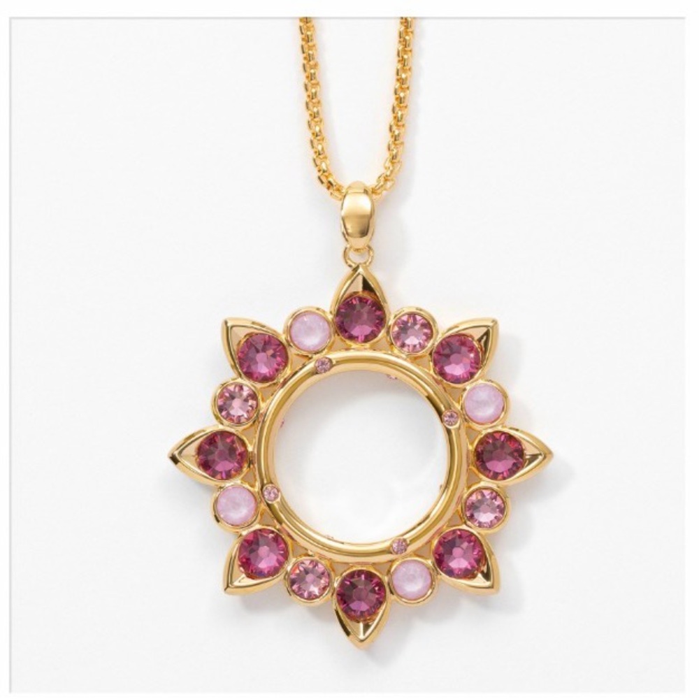 Rose Crystal Gold Necklace